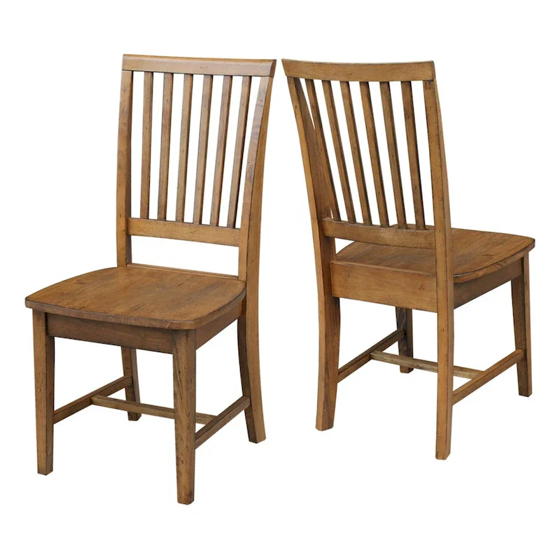 Solid Wood Mission Dining Side Chairs, Set of 2