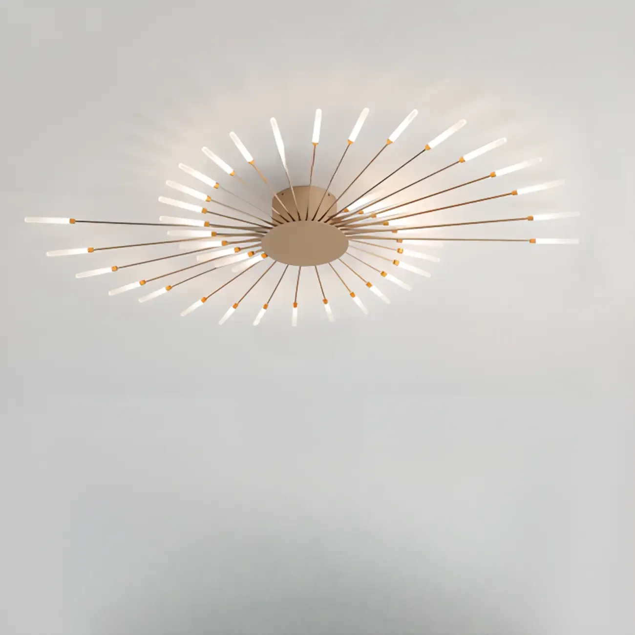 Modern Gold Sunburst LED Flush Mount Ceiling Light