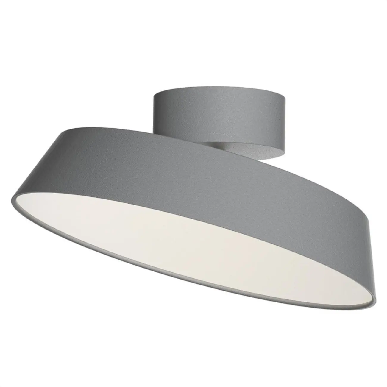 Modern Metal Drum Dimmable Semi Flush LED Ceiling Light