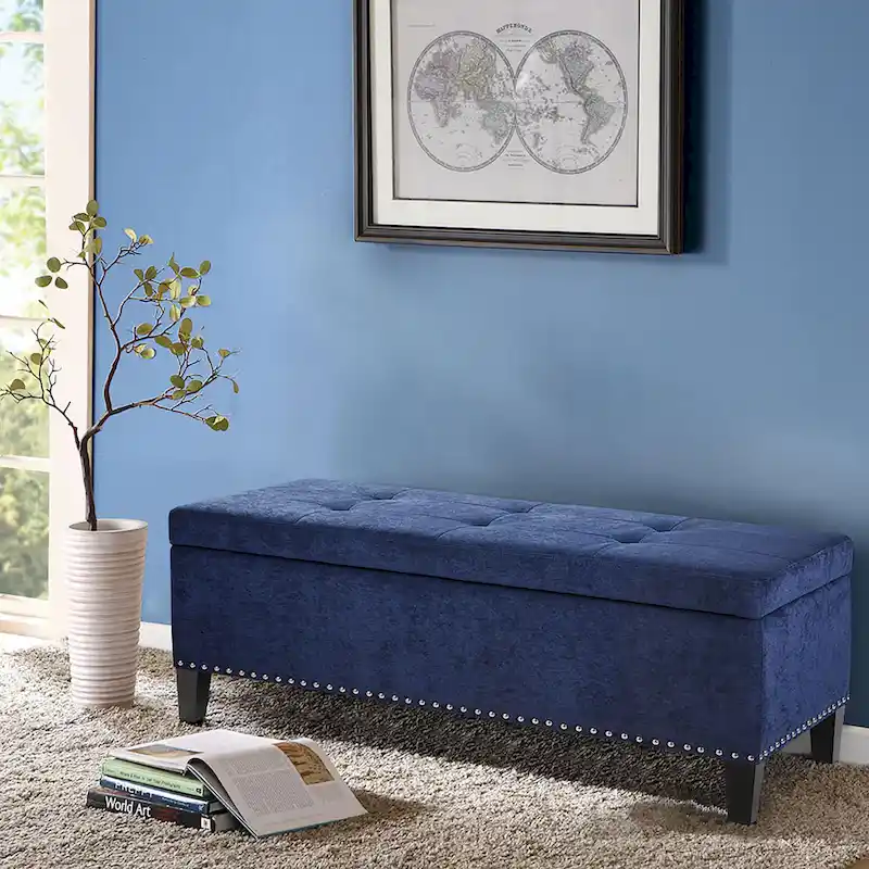 Madison Park Shandra II Tufted Top Soft Close Storage Bench