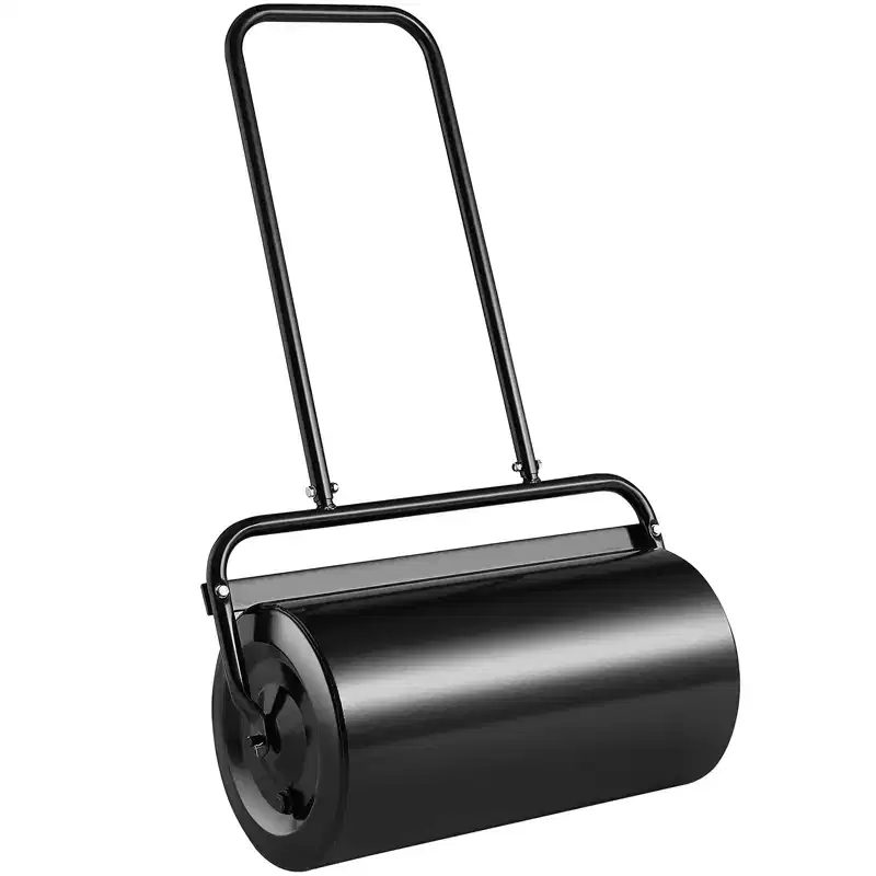 VEVOR Lawn Roller, 13 Gallon Sand/Water Filled Yard Roller, Steel Sod Roller with Easy-turn Plug and U-Shaped Ergonomic Handle , Black