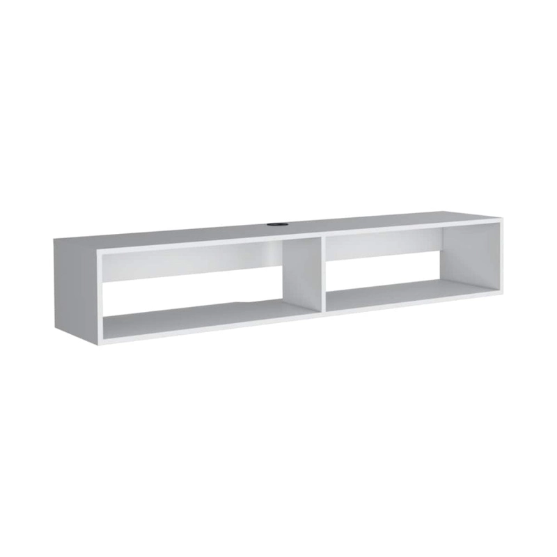 Modern TV Console Wall Mounted 59 Floating Media Stand with Shelves and Cable Management - 10.4H x 59.1W x 12.6D