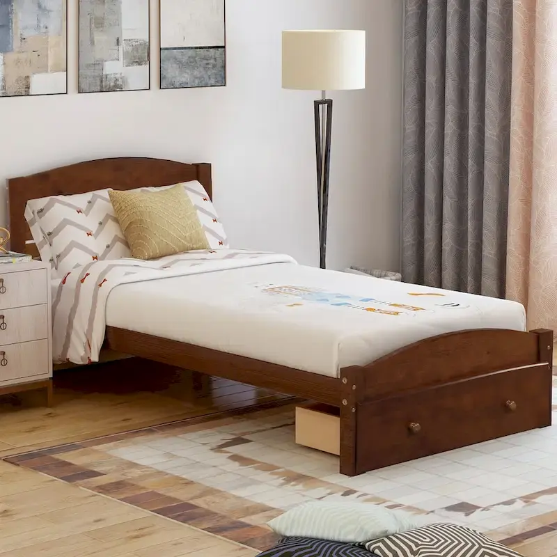 Convertible Sleeper Sofa Bed | Futon with Armrests, Linen Fabric, Small Space Living