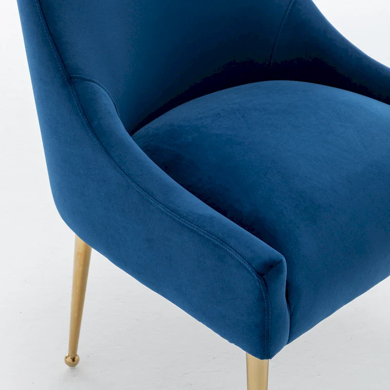 SEYNAR Velvet Upholstered Dining Chair Set of 2, Modern Glam Armless Side Chair