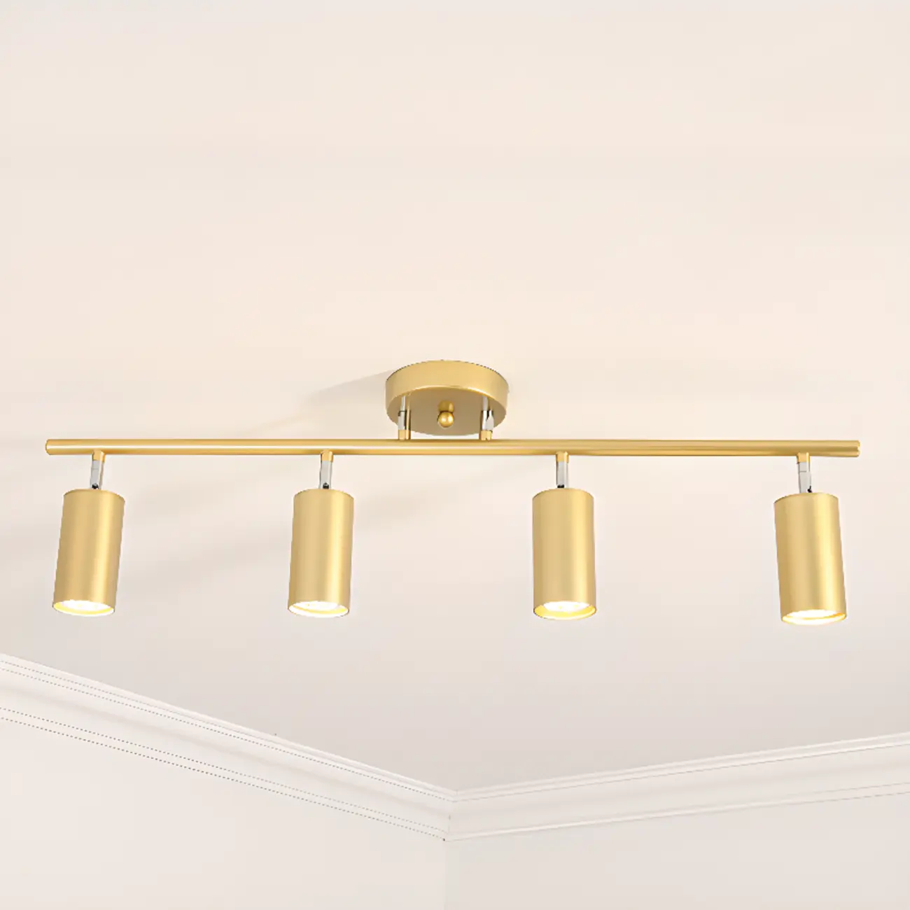 Modern Cylinder Semi-Flush Mount Metal Track Light