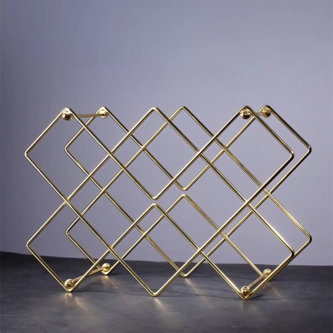 Modern Wine Rack Golden Honeycomb Countertop Bottle Holder