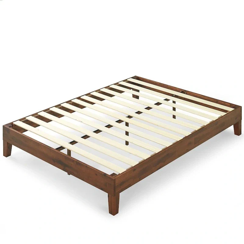 Priage by Zinus Deluxe Antique Espresso Solid Wood Platform Bed