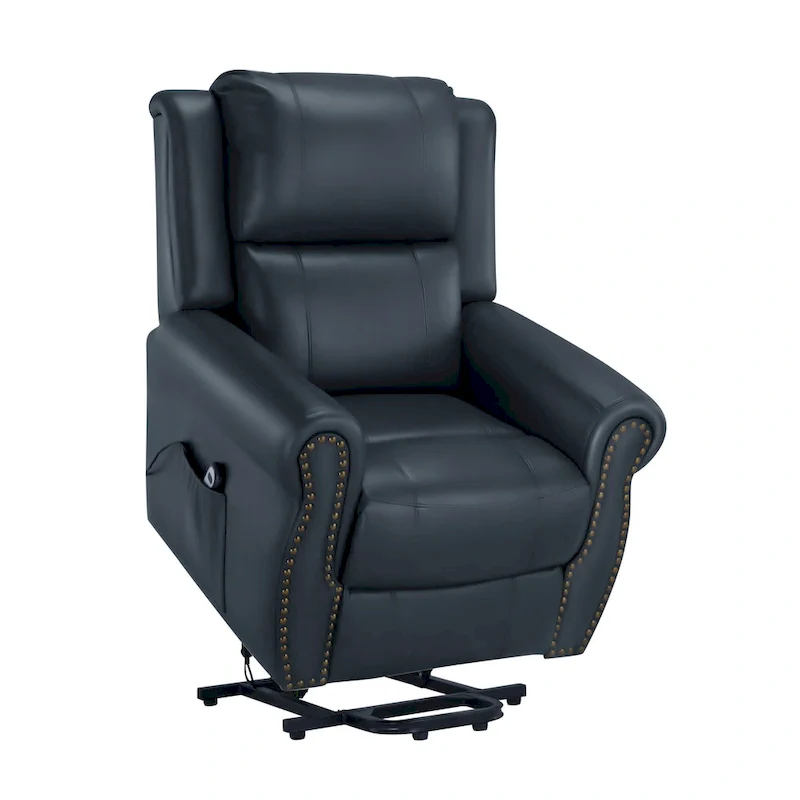 Blue Air Leather Power Lift Recliner, 1-Seat