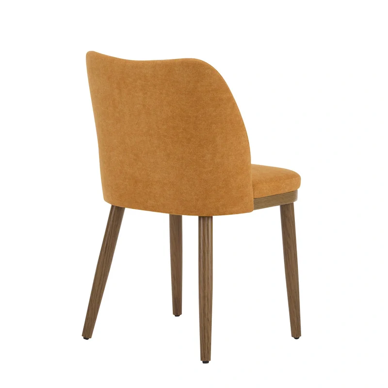 Gray Fabric Upholstered Dining Chair with Wood Frame