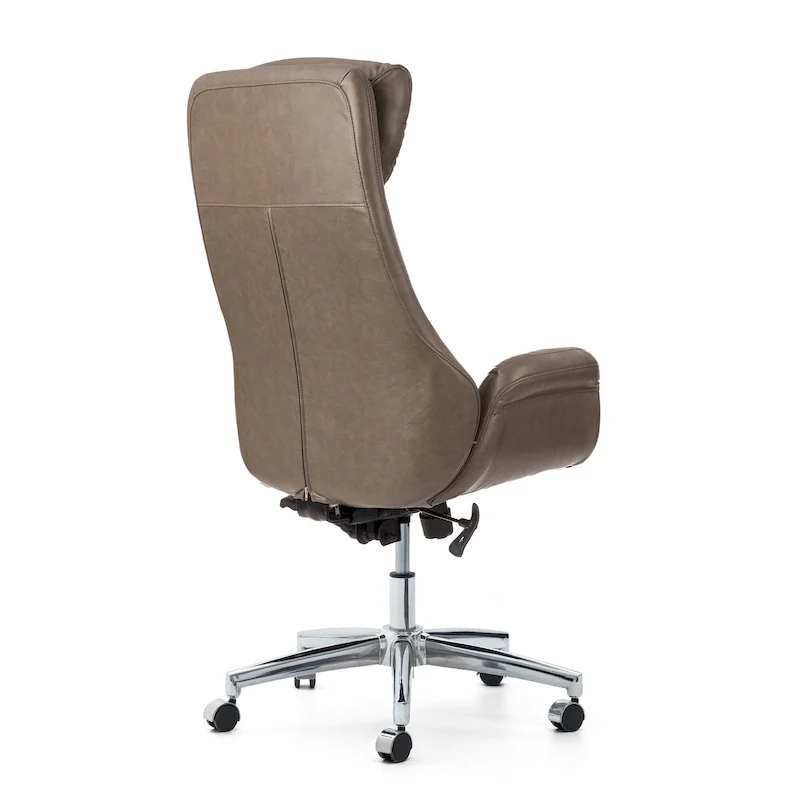 48-inch Mid-Century Adjustable Swivel Faux Leather Office Chair