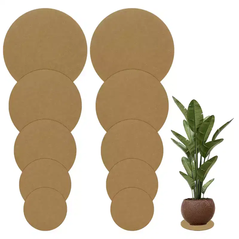 Unique Bargains Multipurpose Use Durable Lightweight Reusable Plant Coasters Round 10 Pcs