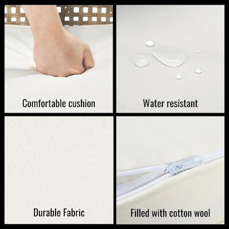 All Weather 5-Piece Patio Dining Set with Umbrella Hole and Acacia Wood Table Top