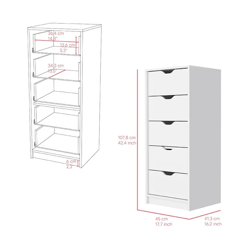 5 Drawer Narrows Dresser