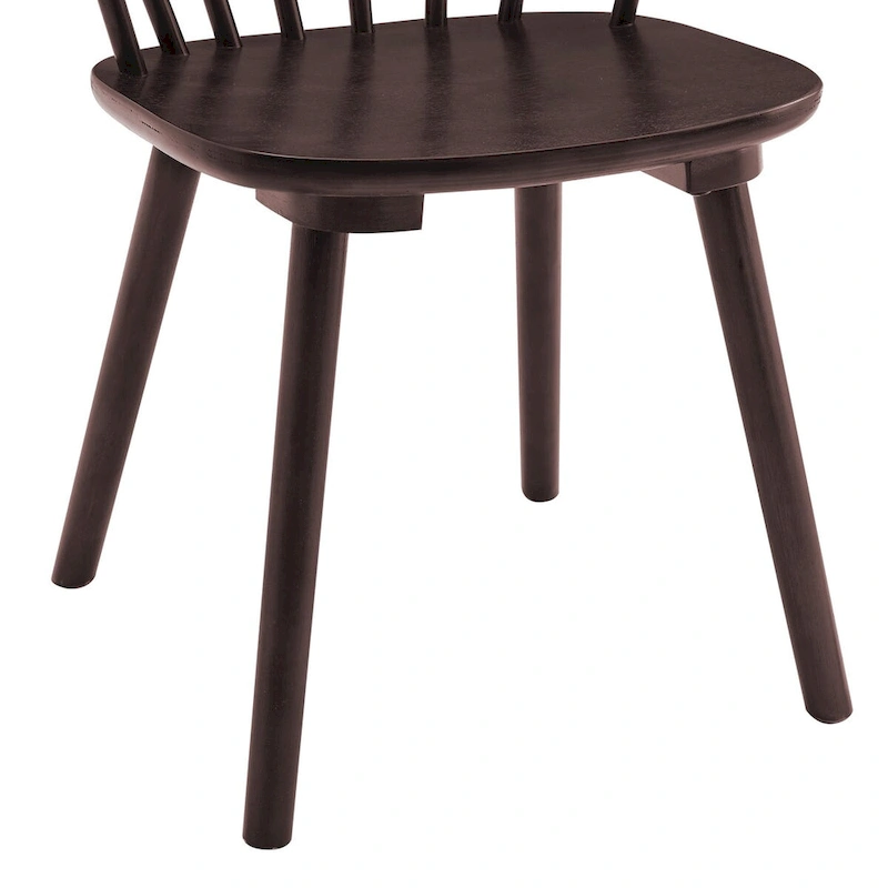 Modern Kitchen Wooden Spindle Back Armless Set of 4 Dining Chairs