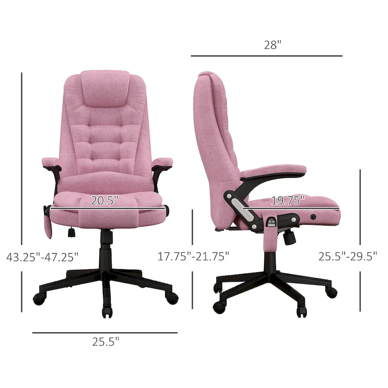 High Back Office Chair with 6-Point Massage and Heat - Reclining