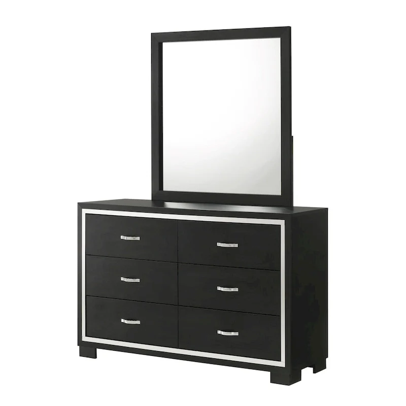 Black Velvet Upholstered Panel Bedroom Furniture