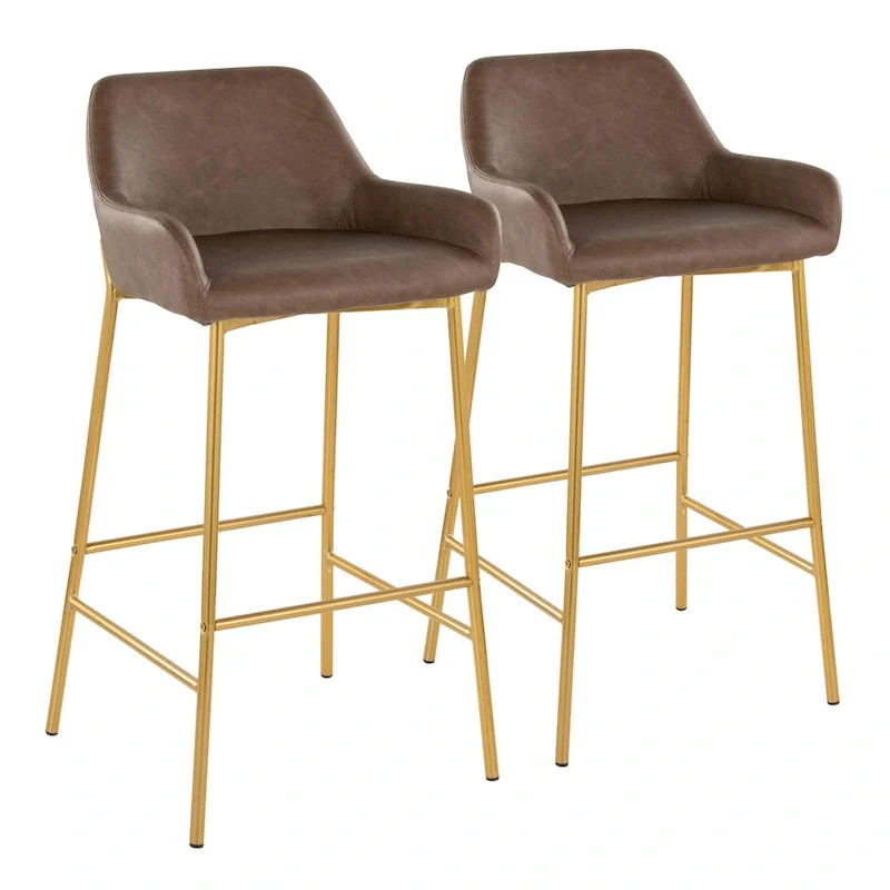 Gold Frame Upholstered Bar Stool