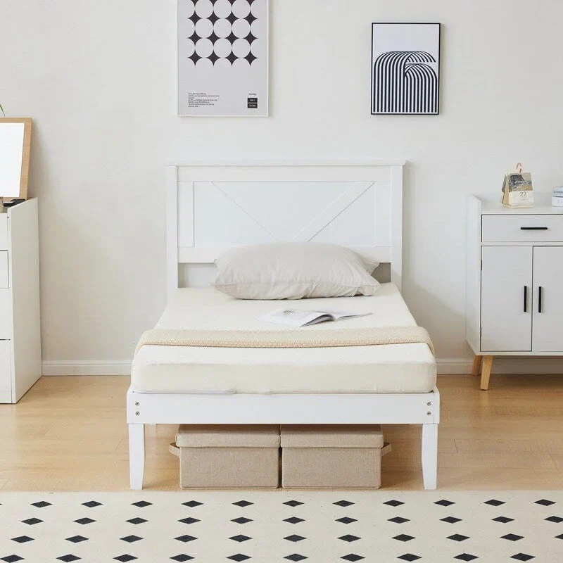 Wooden beds without footboards