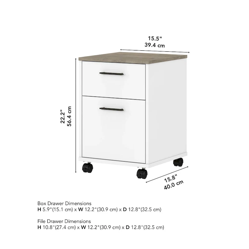 2 Drawer Mobile File Cabinet by