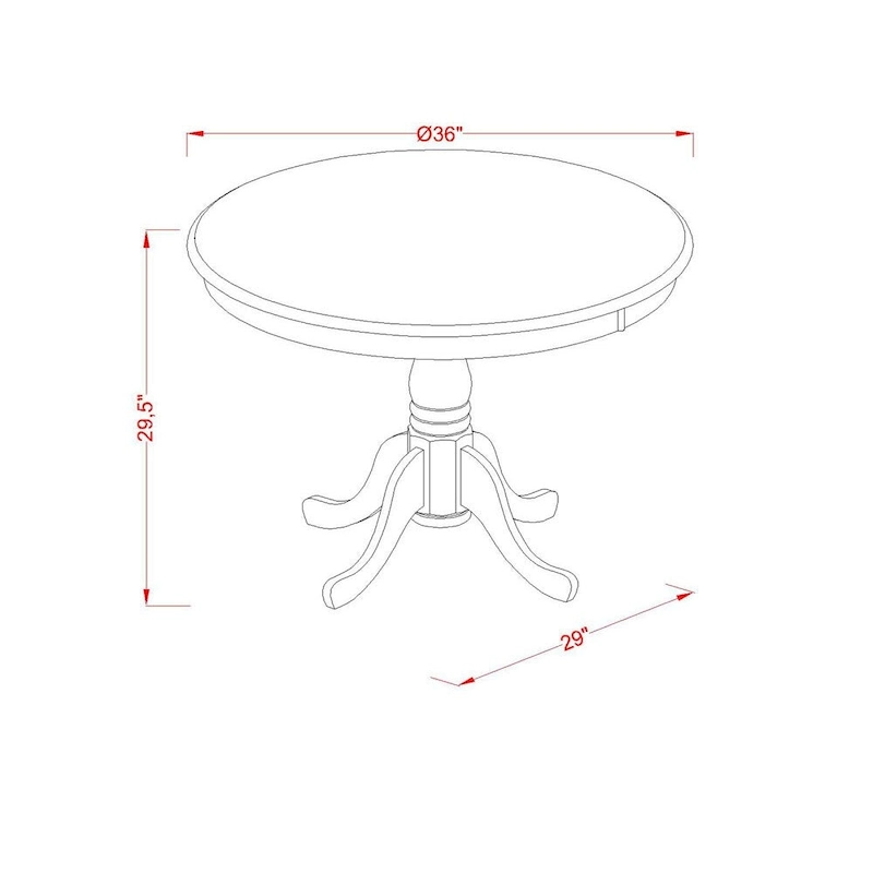 East West Furniture 3 Piece Modern Dining Table Set- a Round Kitchen Table with Pedestal and 2 Kitchen Dining Chairs, Oak