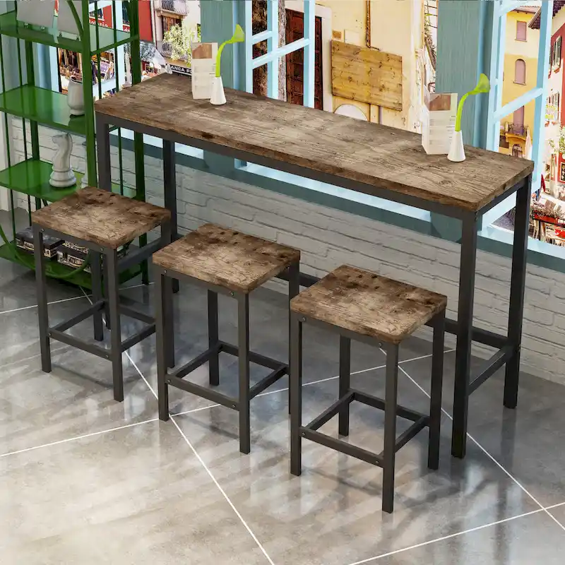 Pub Table Set with 3 Stools
