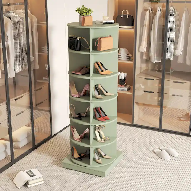 Green 360 Rotating shoe cabinet 6 layers