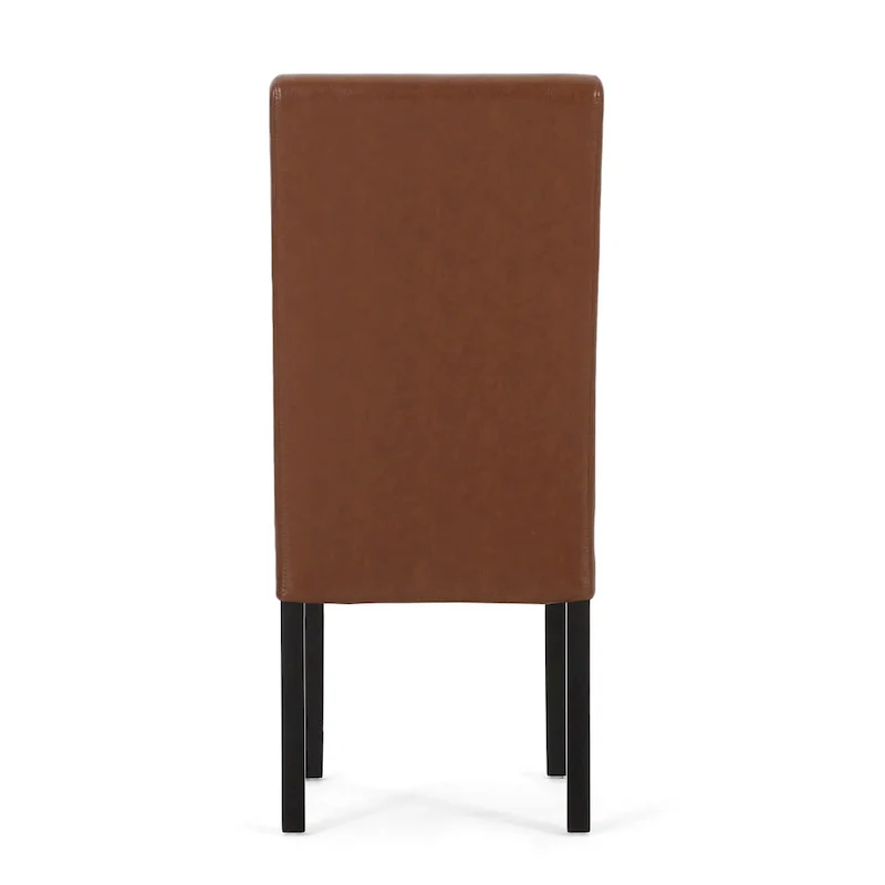 T-stitch Chocolate Brown Bonded Leather Dining Chair (Set of 4) by