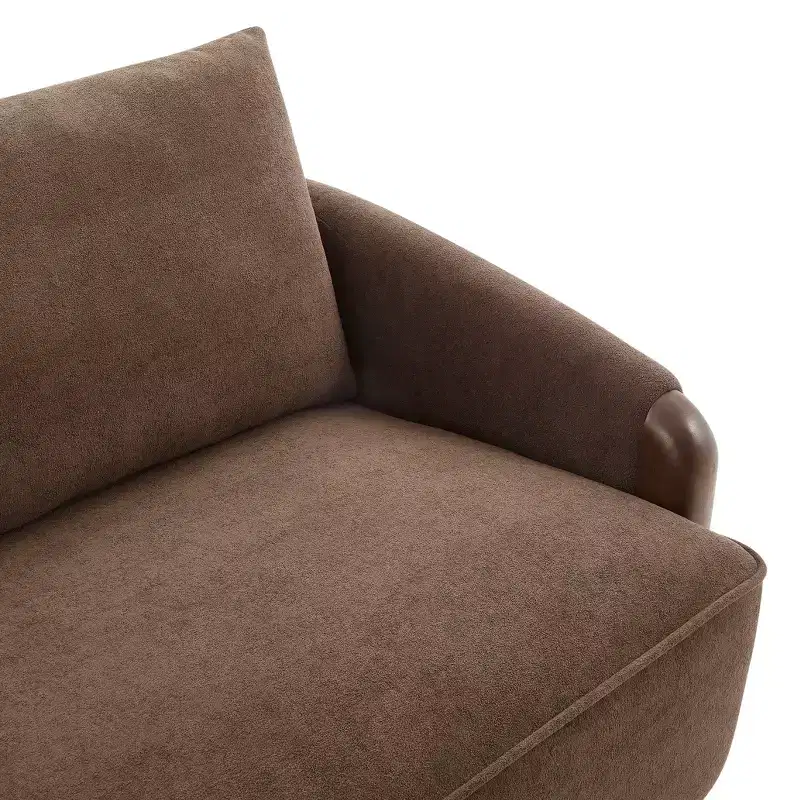 Christopher Knight Home Elara 75-Inch Curved Upholstered Sofa with Solid Wood Frame