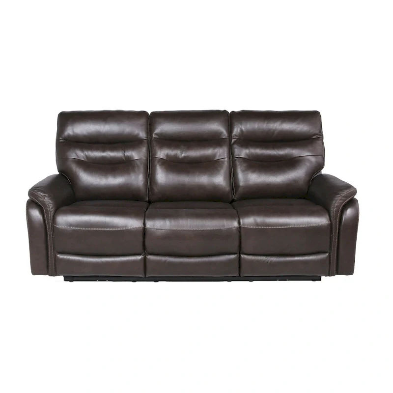 Top Grain Leather Power Reclining Sofa – Brown / Red, 3-Seat