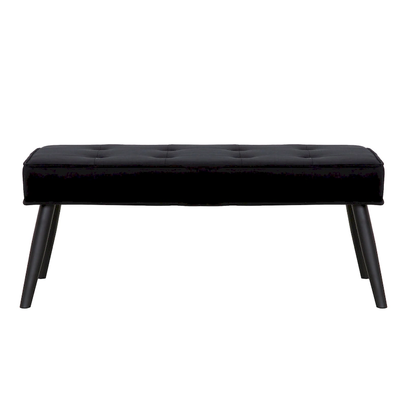 Kipp Velvet Upholstered Button Tufted Bench Ottoman