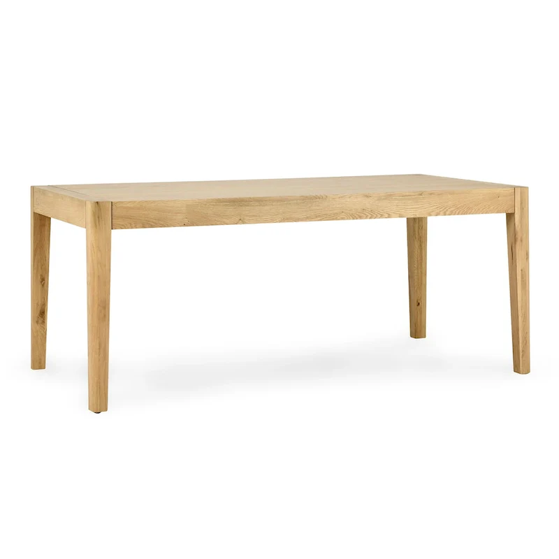 Natural Brown Oak Dining Table, Seats 6, 72