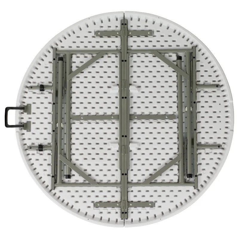 4-Foot Round Bi-Fold Plastic Event Folding Table with Handle