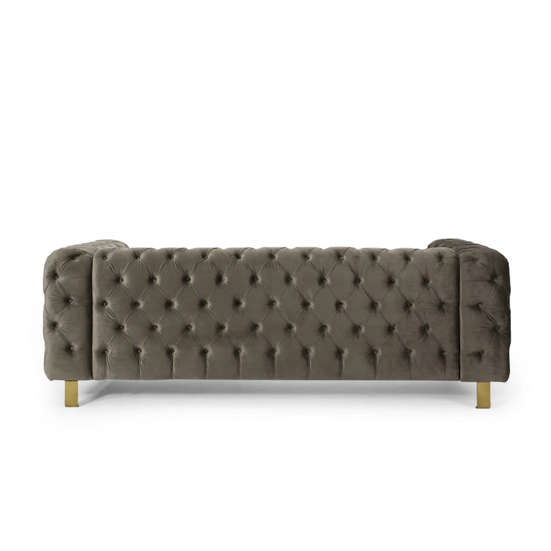 Keyser Modern Glam Tufted Velvet 3 Seater Sofa by Christopher Knight Home - 83.75 L x 34.50 W x 27.25 H