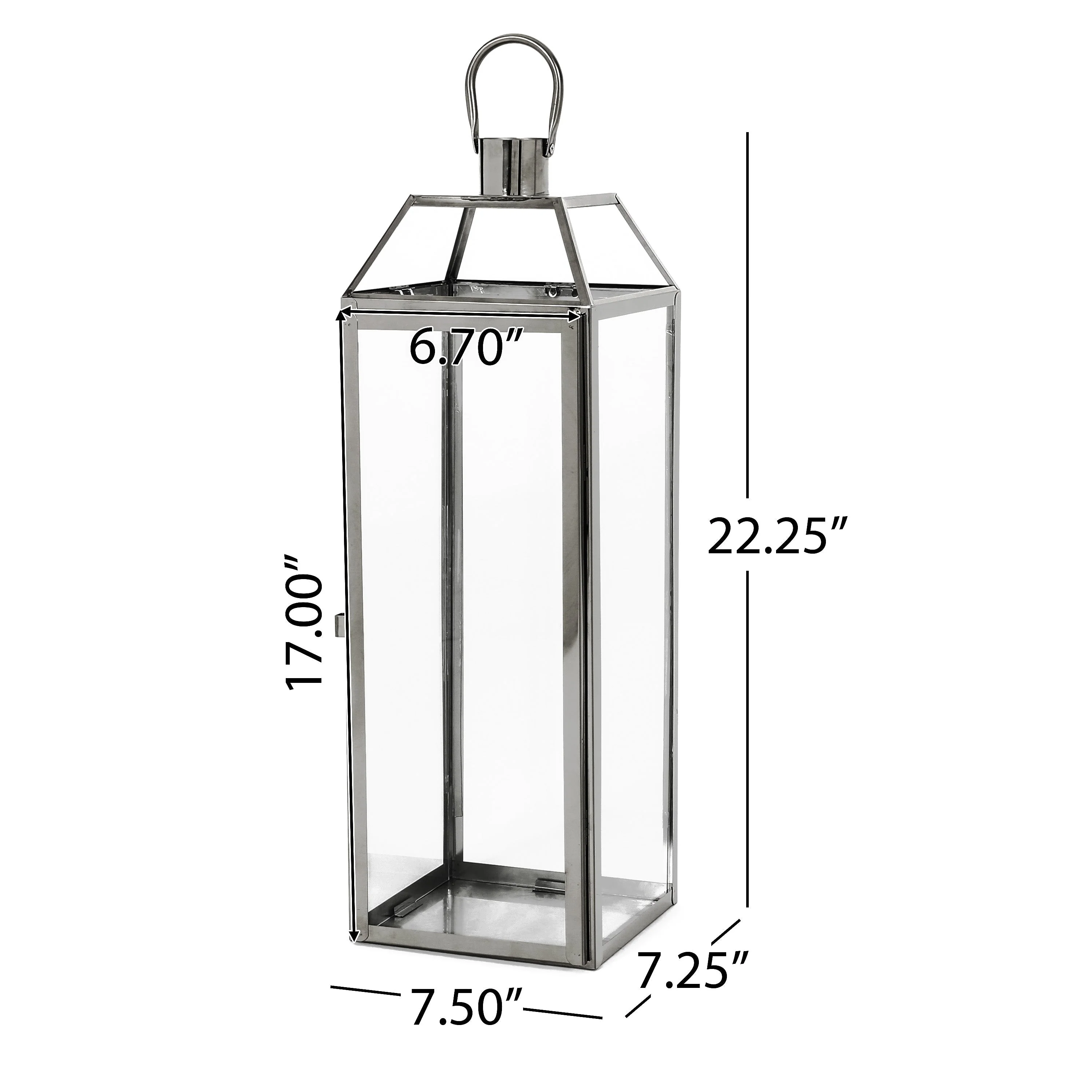 Hamel 22 Modern Stainless Steel Lantern