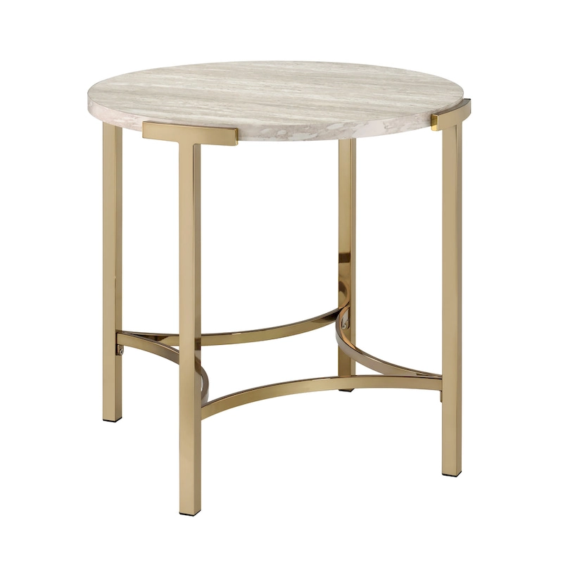 Brickelle Glam 24-inch Faux Marble End Table by Furniture of America
