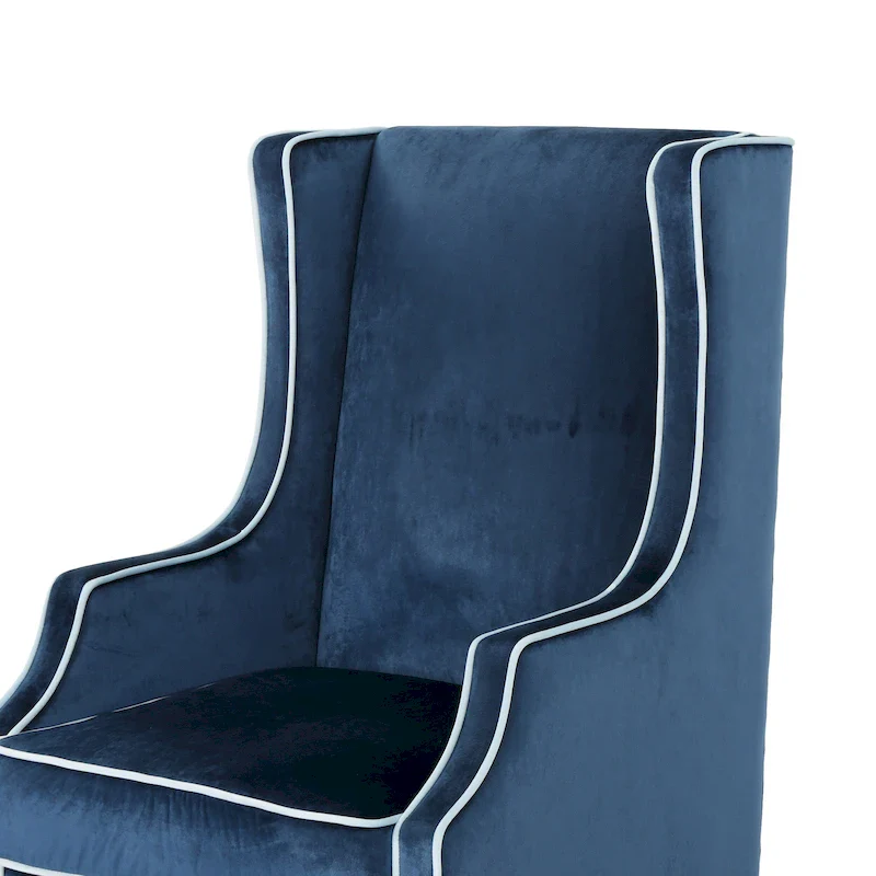 25.9 High Back Velvet Club Chair with Wide Backrest