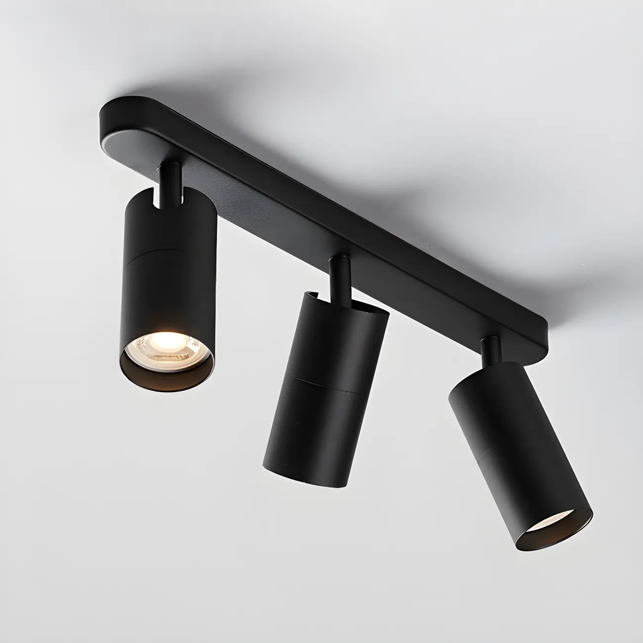 Mini Simple Cylinder Metal Semi Flush Mount Track Light