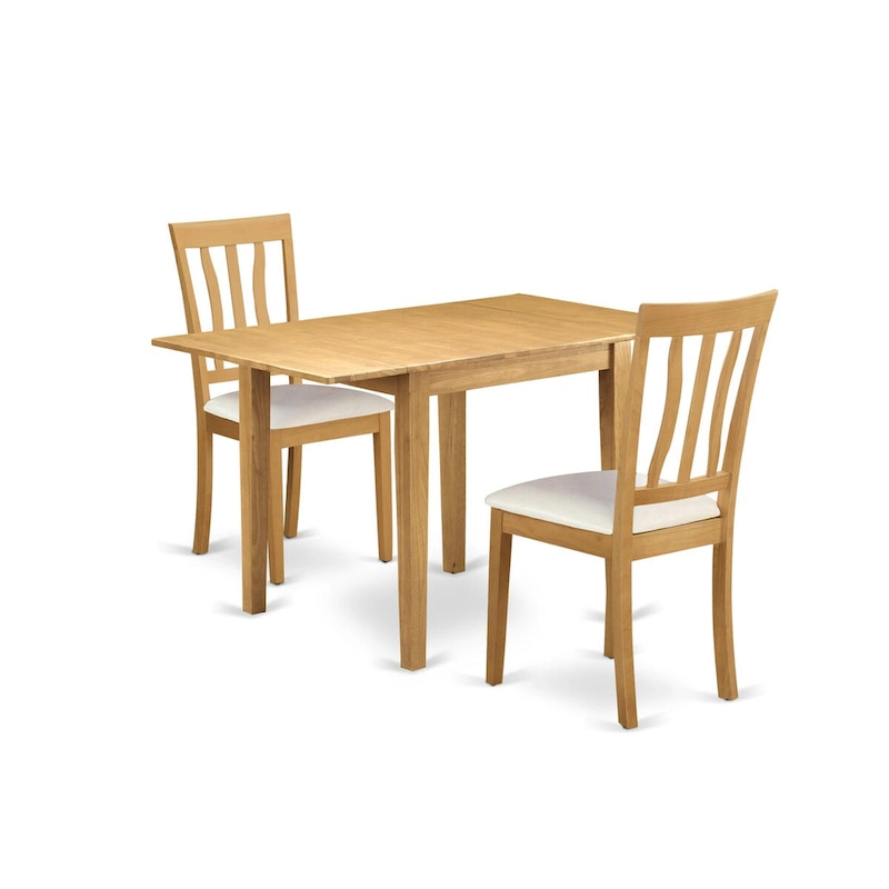 East West Furniture Dining Table Set- a Rectangle Dining Room Table and Faux Leather Chairs, Oak (Pieces Option)