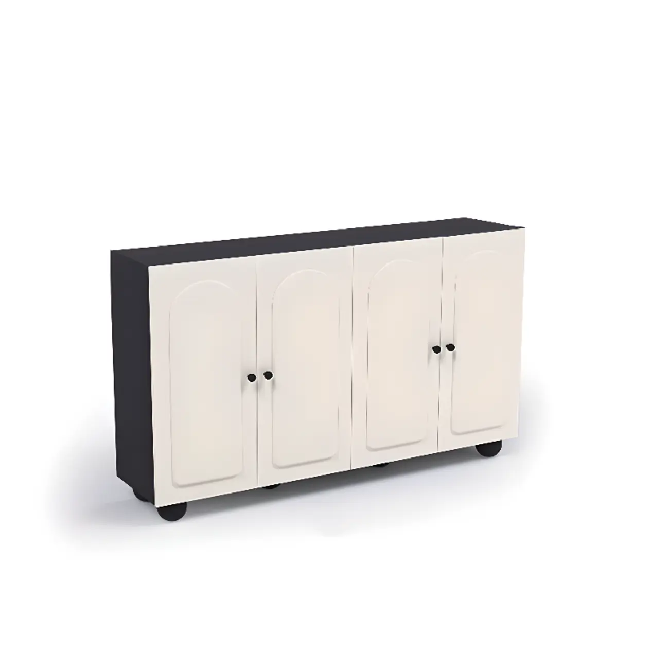 Chic Adjustable Shelves Wood Shoe Cabinet in White/Black
