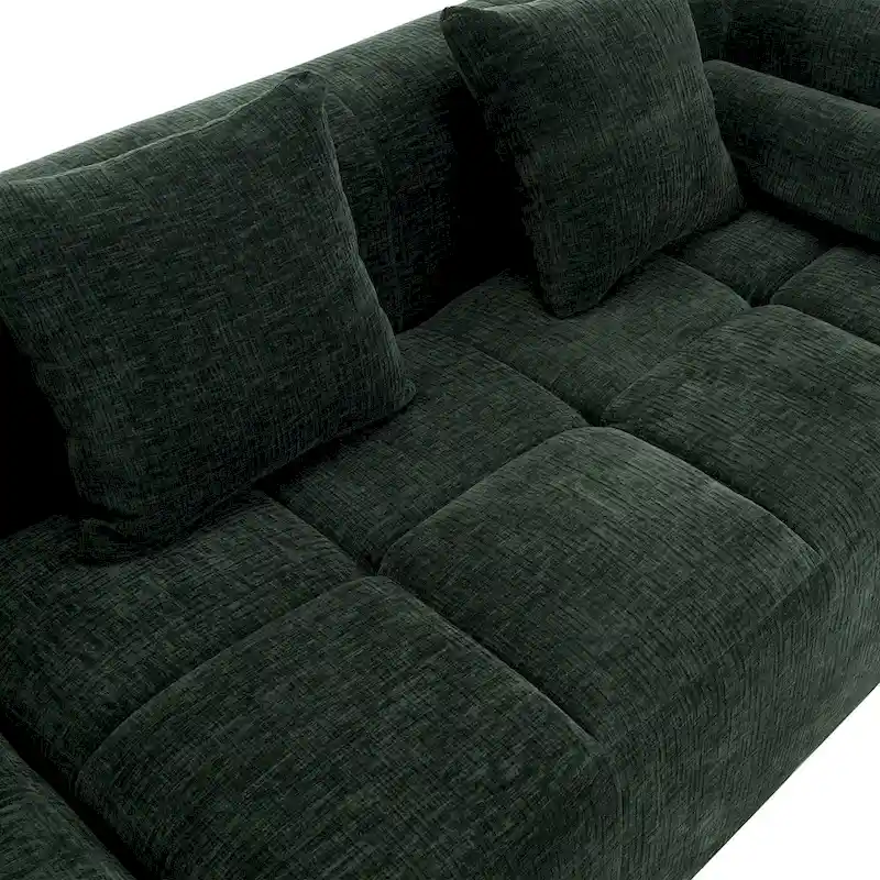 101.2 Chenille Modular Sectional Sofa with Deep Seating, Free-Combined Design and High-Density Foam Construction
