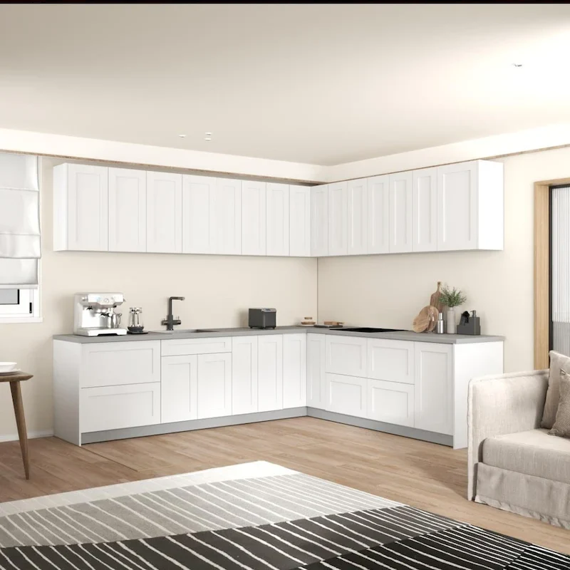 Kitchen Modern Collection White Gloss Color Base Size 10x8,5Ft Wide - 102x120