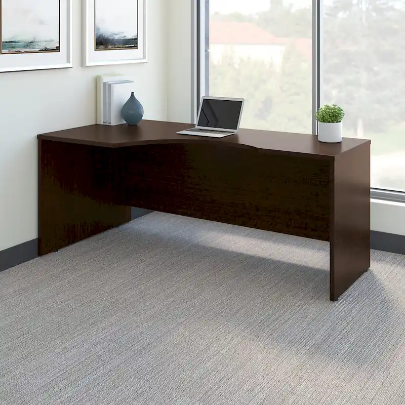 72W Left-Handed L-Shaped Corner Desk – Commercial Grade with Wire Management, 10-Year Warranty