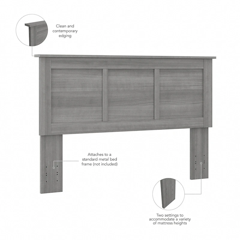 Queen Ash Grey Headboard