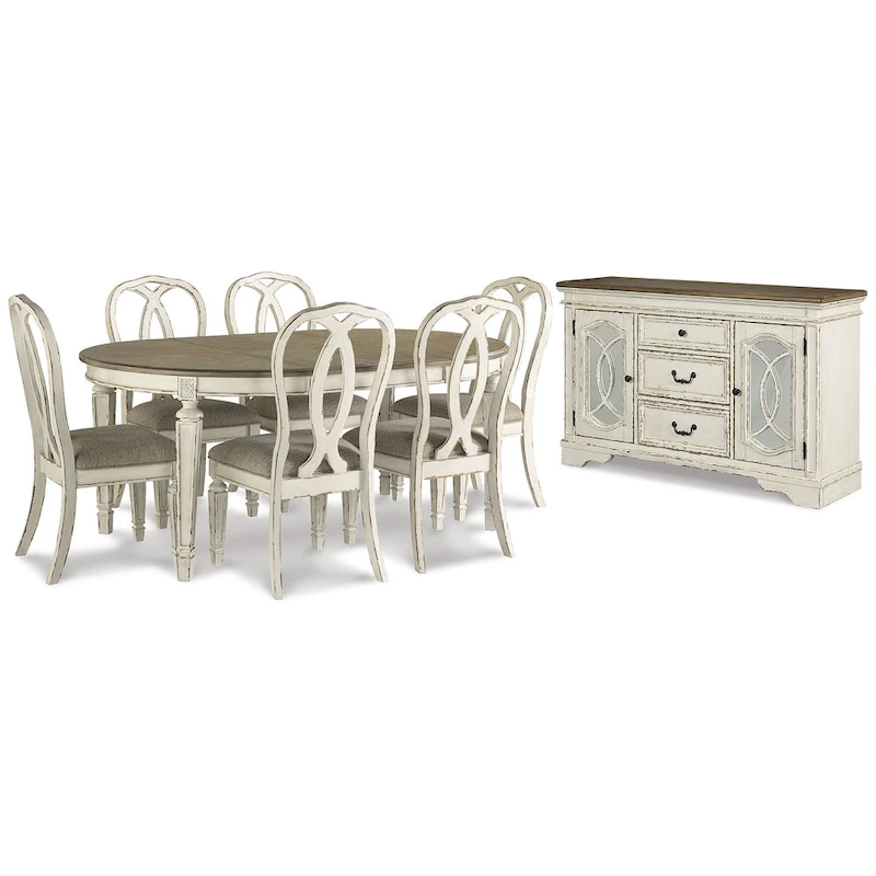 Signature Design by Ashley Realyn White/Brown 8-Piece Dining Package
