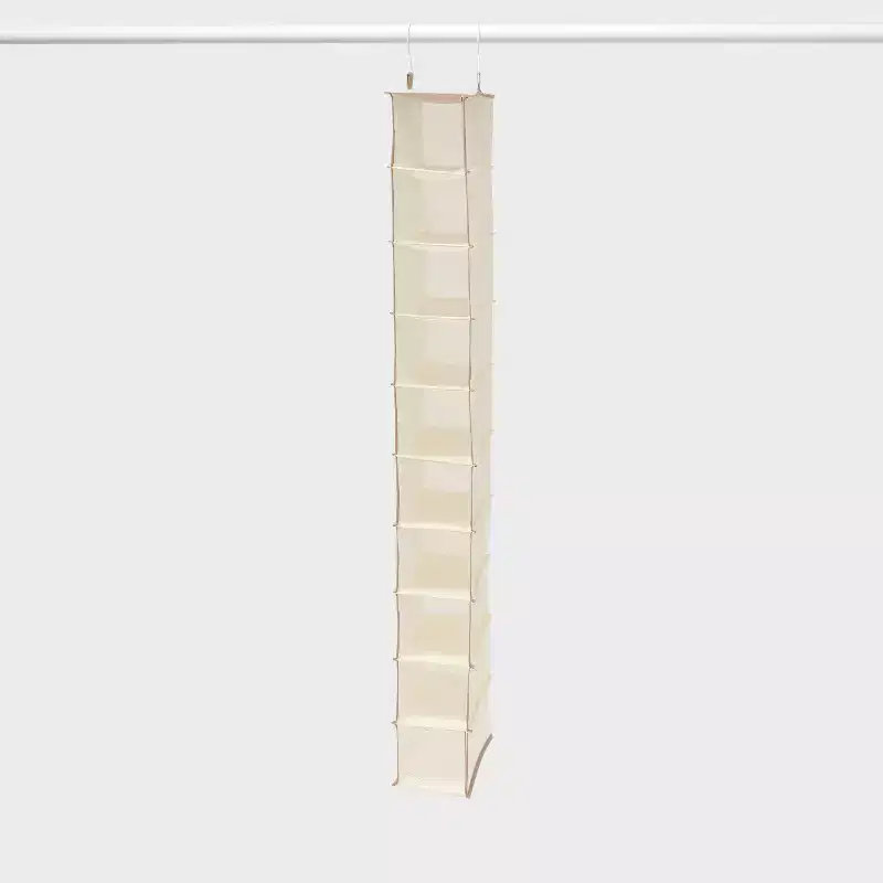 10 Shelf Hanging Shoe Storage Organizer Tan - Brightroom™