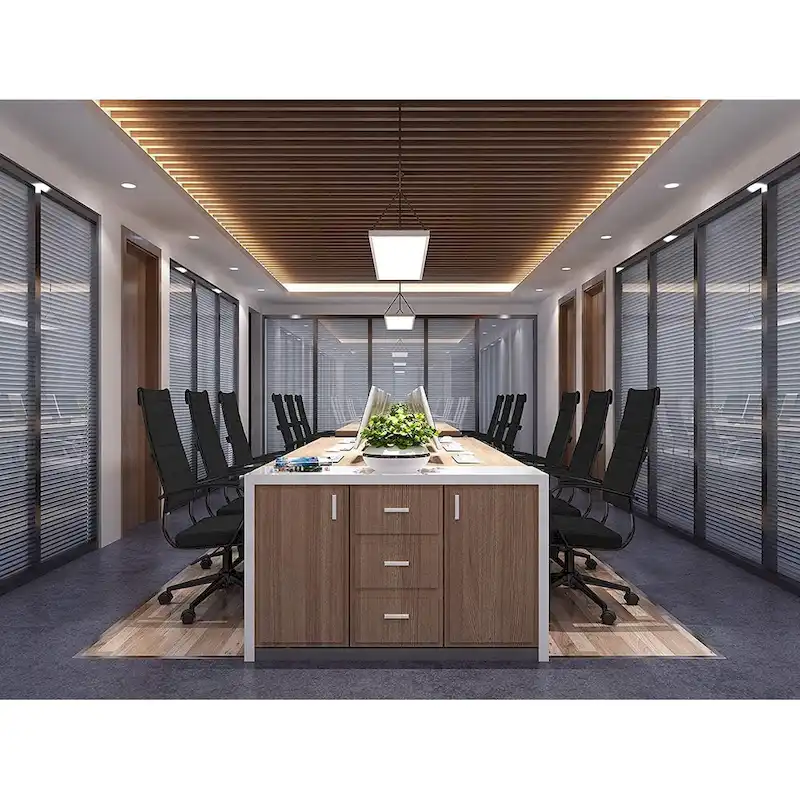 Modern High Back Office Chair Ribbed PU Leather Swivel Tilt Conference Room Computer Desk Cushion Seat Boss