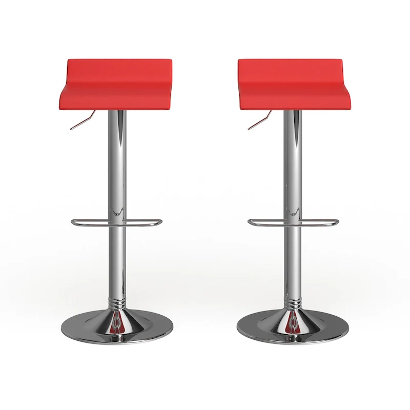 Blaine Chrome Air Lift Adjustable Swivel Stools (Set of 2)
