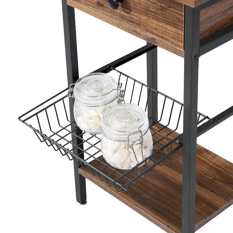 1-Drawer Modern Nightstands with Removable Basket(Set of 2)
