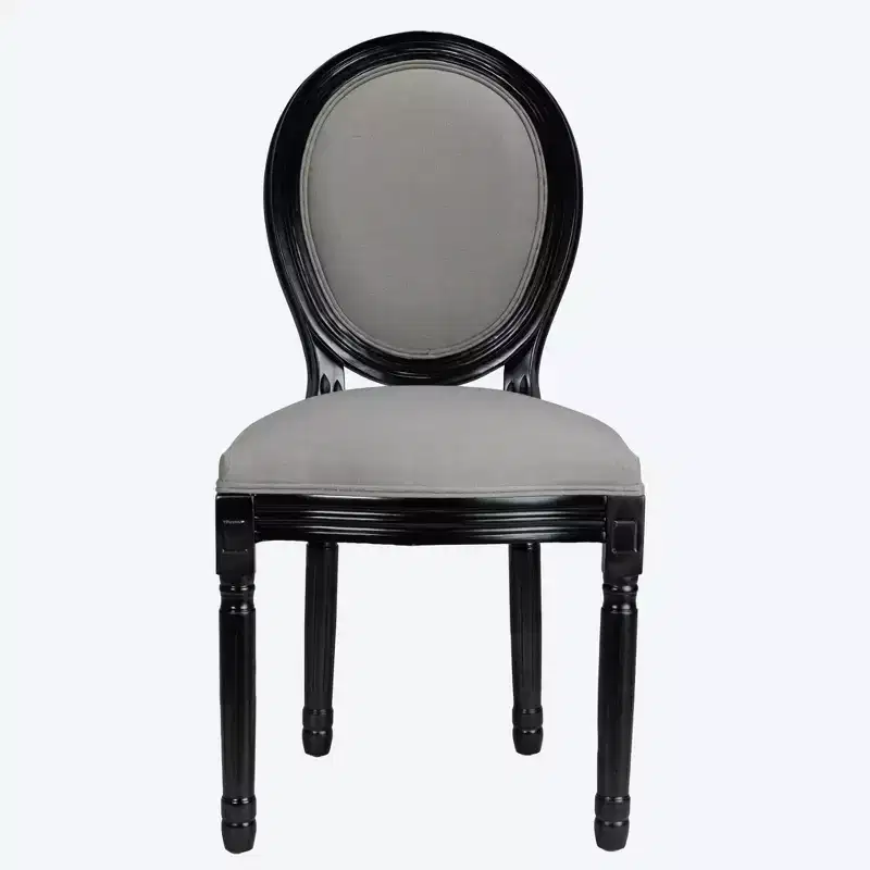 GDFStudio Coini Modern Wooden Linen Upholstered Dining Chairs with Sponge Round Back (Set of 2)