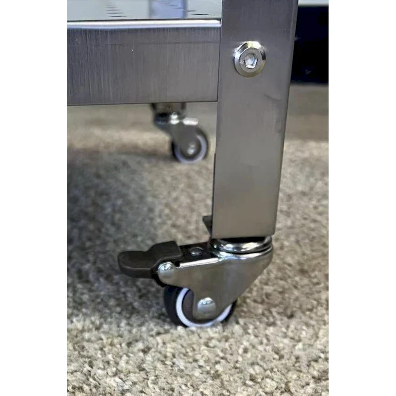 Solid Bamboo & Stainless Steel Kitchen Cart Tower with Drawer